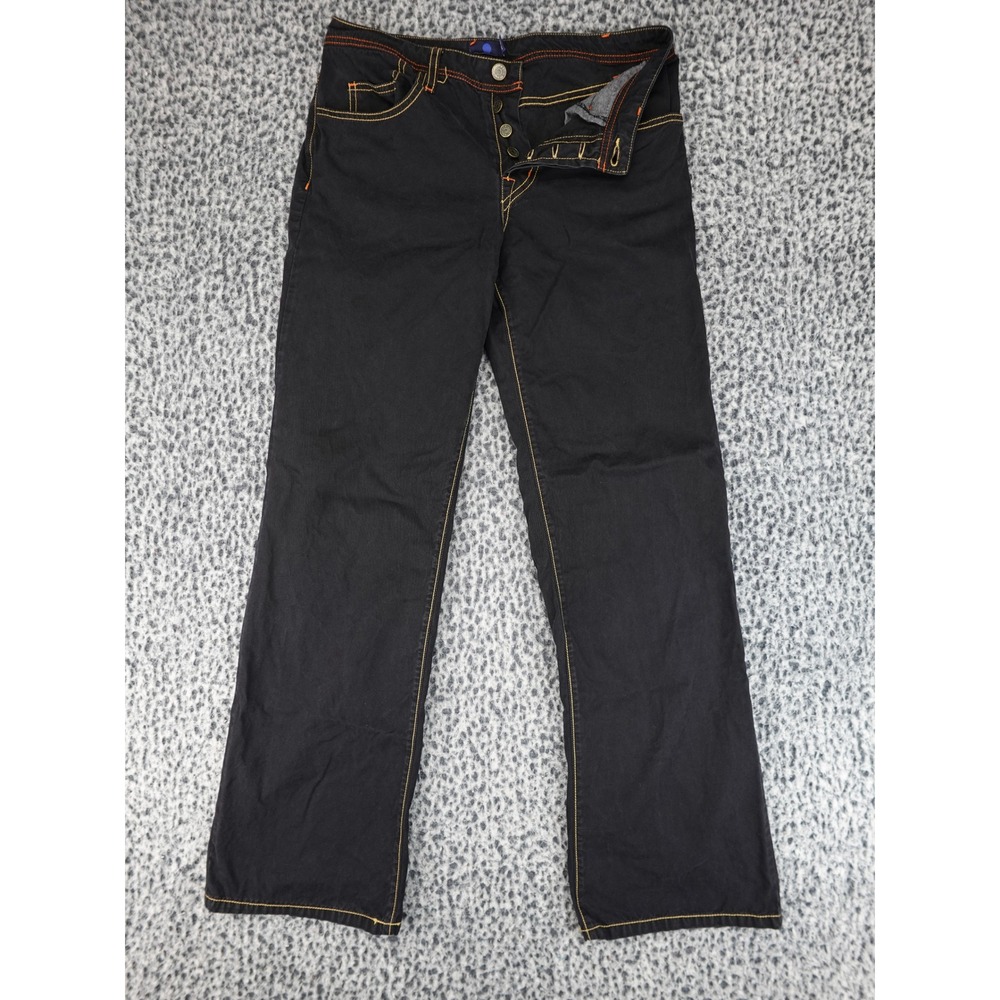 Blue Dot Jeans Womens 26 Black‎ Contrast Stitch Button Fly Made in USA